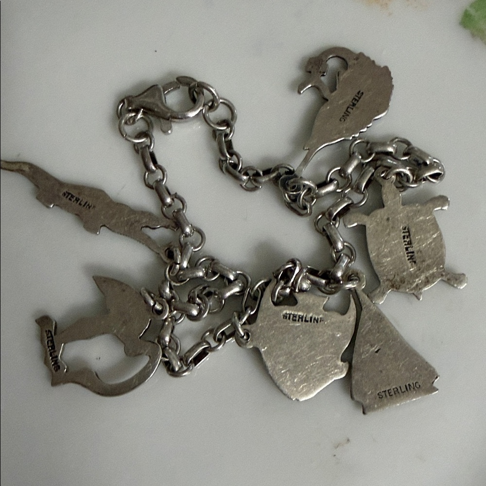 Vintage Sterling Beach Charm Bracelet (Final Price) - Picture 6 of 6